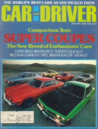 CAR & DRIVER 1974 MAY - DAVID PEARSON, TAXI CABS
